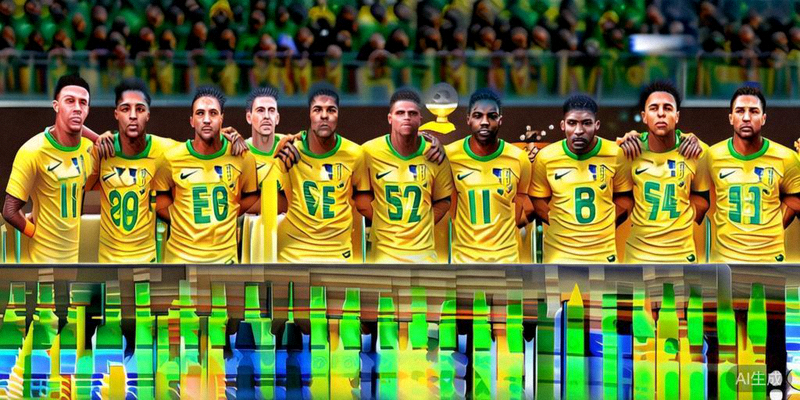 2026世界杯巴西国家队全家福合影，球员们身穿经典黄色战袍