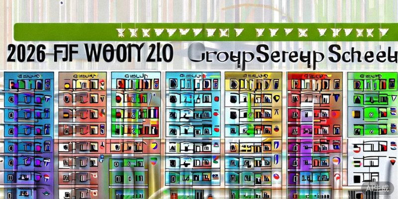 2026世界杯小组赛阶段赛程示意图，展示16个小组的比赛日期