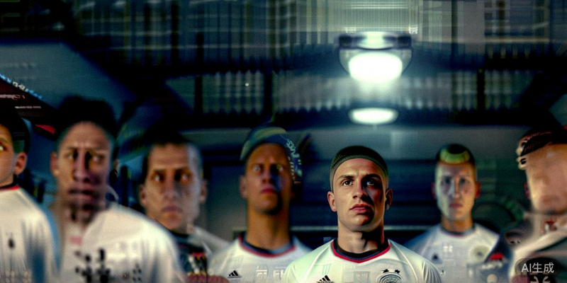 德国队赛前合影，穆西亚拉、哈弗茨等球员表情坚毅