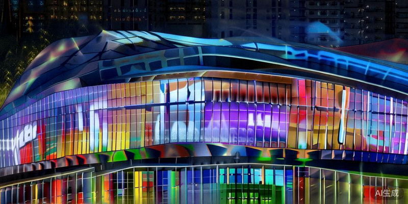 纽约大都会体育场（MetLife Stadium）外观夜景，这里是2026世界杯决赛举办地