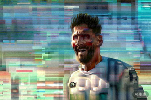 阿根廷队球星梅西在训练中微笑，状态轻松