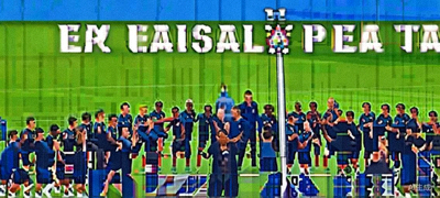 法国国家队在训练中围成一圈进行赛前动员