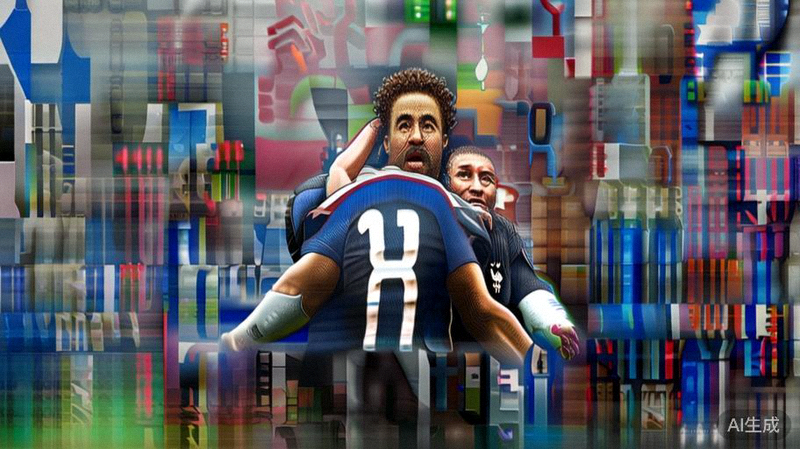 法国队球员在2026年世界杯决赛后激动地拥抱在一起庆祝胜利