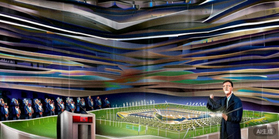 国际足联官员在新闻发布会上介绍2026世界杯场馆规划