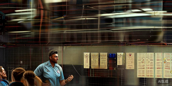 东道主美国队主教练在战术板上讲解，球员围坐倾听