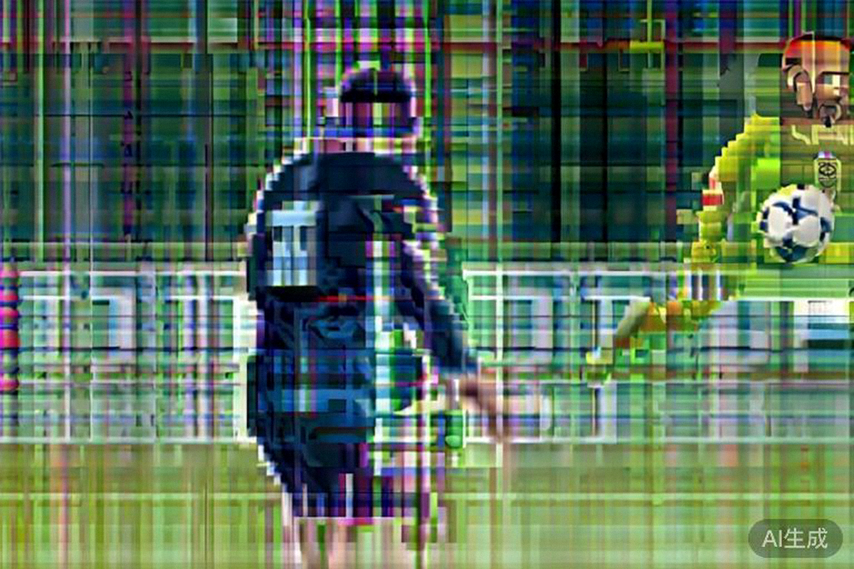 阿根廷队长梅西主罚点球瞬间，巴西门将阿利松飞身扑救但未能触到皮球