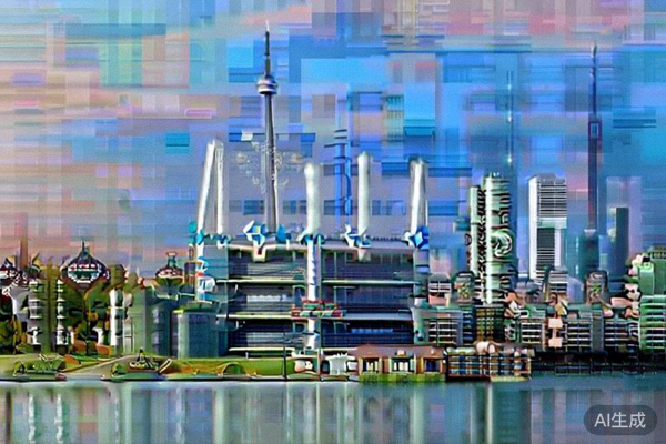 多伦多BMO球场与安大略湖湖滨风景，现代城市与自然风光的结合