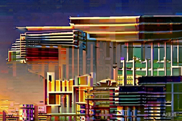 洛杉矶索菲体育场在日落时分的宏伟外观，现代感十足的建筑设计