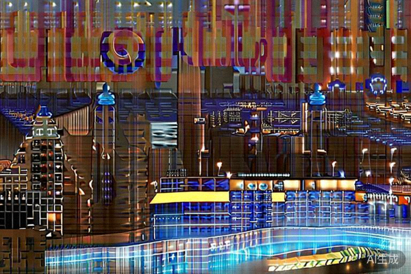 纽约大都会体育场航拍夜景，灯光璀璨，毗邻曼哈顿天际线