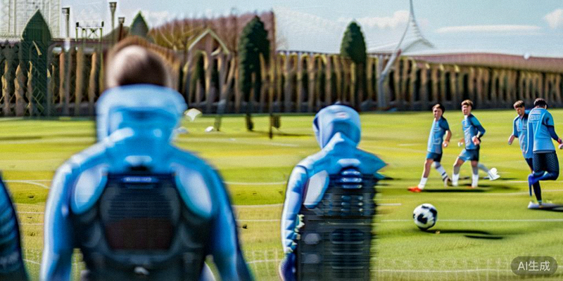 英格兰队多位青年才俊在训练中展示精湛技术，主教练索斯盖特在场边认真观察记录