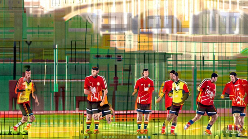 西班牙国家队在训练中连续进行一脚传递，展现经典的传控足球风格