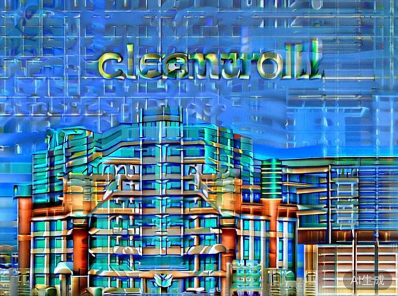 圣克拉拉李维斯体育场外部现代感十足的设计，背景是硅谷的蓝天