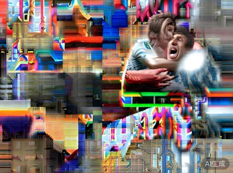 2026世界杯半决赛，阿根廷队球员梅西在比赛结束后与队友拥抱庆祝晋级决赛的感人时刻