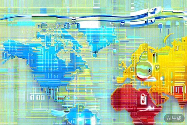 世界时区地图显示北美与中国的时差对比示意图